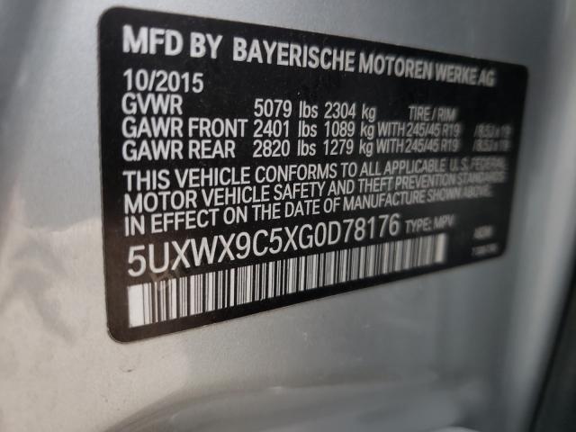 Photo 10 from auction – 2016 BMW X3 XDRIVE2 with VIN 5UXWX9C5XG0D78176