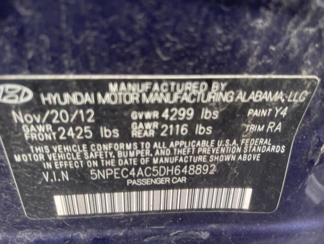 Photo 10 from auction – 2013 HYUNDAI SONATA SE with VIN 5NPEC4AC5DH648892
