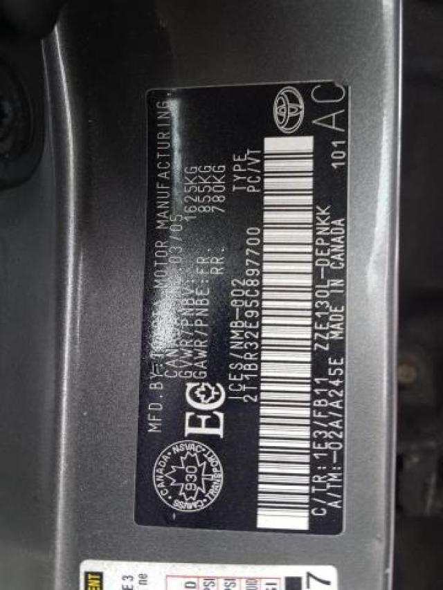 Photo 9 from auction – 2005 TOYOTA COROLLA CE with VIN 2T1BR32E95C897700