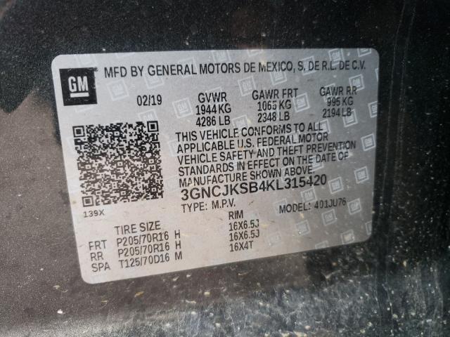 Photo 10 from auction – 2019 CHEVROLET TRAX LS with VIN 3GNCJKSB4KL315420