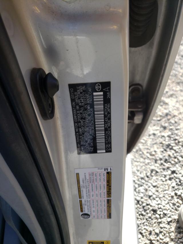 Photo 10 from auction – 2010 TOYOTA COROLLA BA with VIN JTDBU4EE3AJ076428