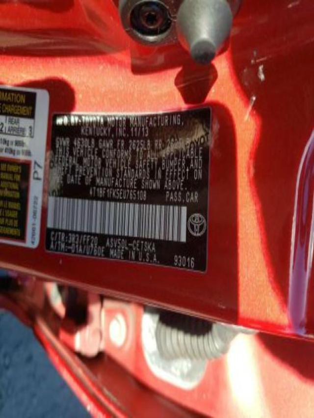 Photo 10 from auction – 2014 TOYOTA CAMRY with VIN 4T1BF1FK5EU765108