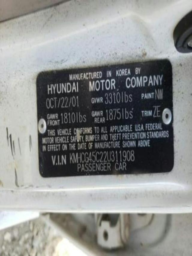 Photo 10 from auction – 2002 HYUNDAI ACCENT GL with VIN KMHCG45C22U311908