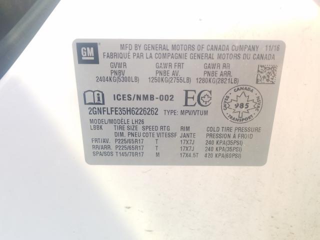 Photo 9 from auction – 2017 CHEVROLET EQUINOX LT with VIN 2GNFLFE35H6226262