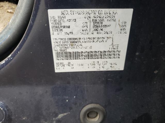 Photo 1 from auction – 2002 FORD F250 SUPER with VIN 1FTNW21L12EA83632