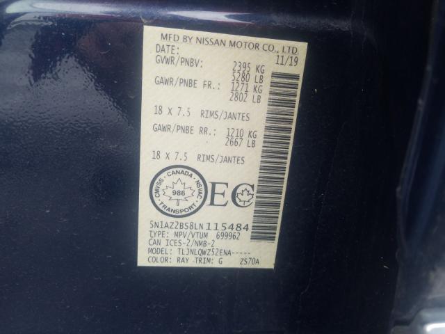 Photo 9 from auction – 2020 NISSAN MURANO SV with VIN 5N1AZ2BS8LN115484