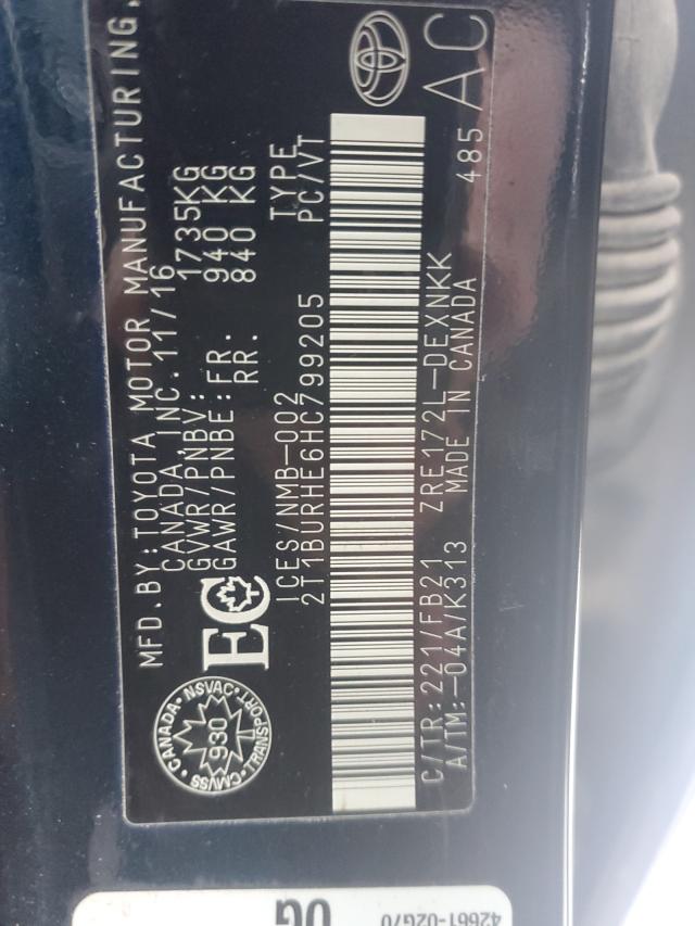 Photo 10 from auction – 2017 TOYOTA COROLLA L with VIN 2T1BURHE6HC799205