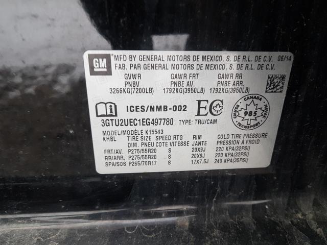 Photo 9 from auction – 2014 GMC SIERRA K15 with VIN 3GTU2UEC1EG497780