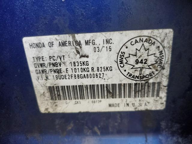 Photo 10 from auction – 2016 ACURA ILX PREMIU with VIN 19UDE2F88GA800627