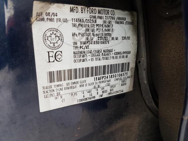 Photo 9 from auction – 2005 FORD FIVE HUNDR with VIN 1FAFP24185G106575