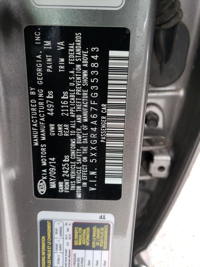 Photo 10 from auction – 2015 KIA OPTIMA SX with VIN 5XXGR4A67FG353843
