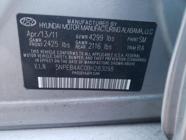 Photo 10 from auction – 2011 HYUNDAI SONATA GLS with VIN 5NPEB4AC0BH283098