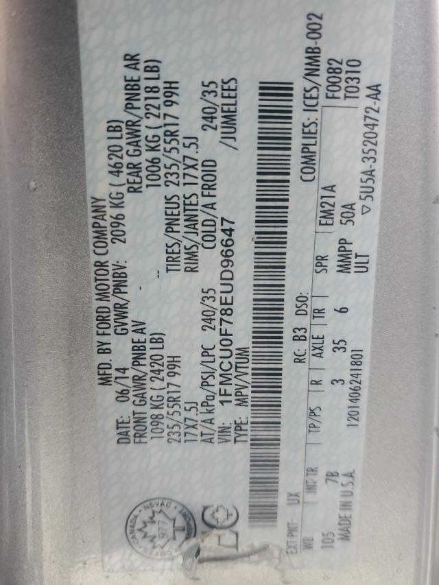 Photo 10 from auction – 2014 FORD ESCAPE S with VIN 1FMCU0F78EUD96647