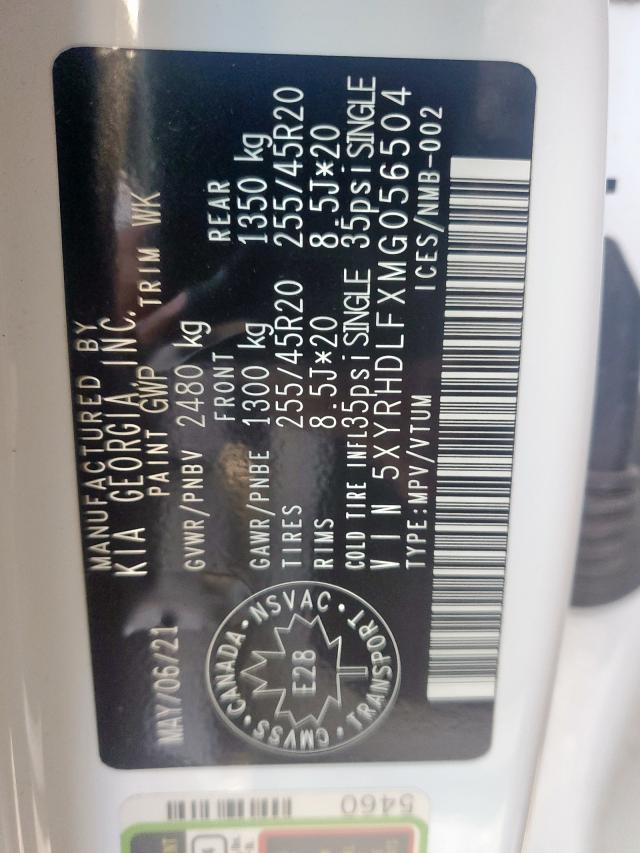 Photo 10 from auction – 2021 KIA SORENTO EX with VIN 5XYRHDLFXMG056504