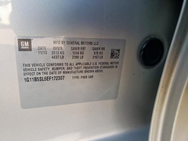 Photo 10 from auction – 2014 CHEVROLET MALIBU LS with VIN 1G11B5SL6EF172307