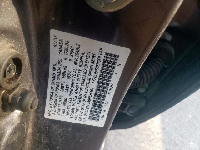 Photo 10 from auction – 2016 HONDA CIVIC with VIN 2HGFC2F74GH526401