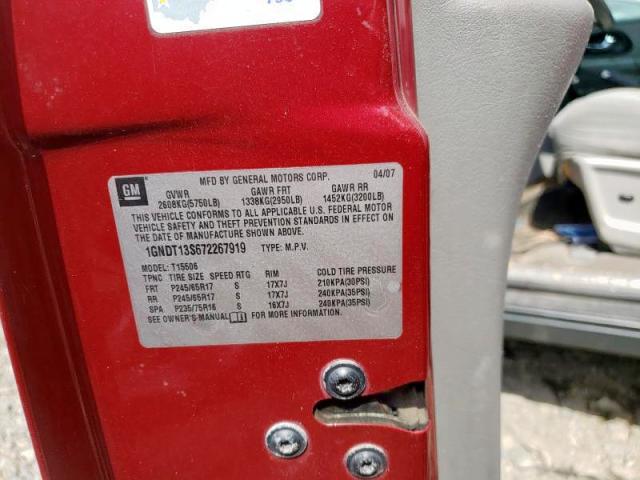Photo 10 from auction – 2007 CHEVROLET TRAILBLAZE with VIN 1GNDT13S672267919