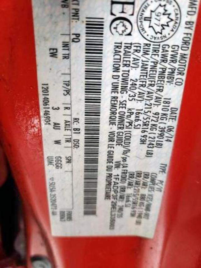 Photo 9 from auction – 2014 FORD FOCUS SE with VIN 1FADP3F29EL335003