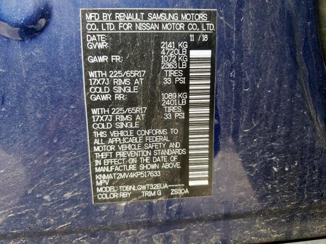 Photo 10 from auction – 2019 NISSAN ROGUE S with VIN KNMAT2MV4KP517633