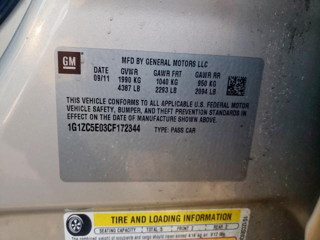 Photo 10 from auction – 2012 CHEVROLET MALIBU 1LT with VIN 1G1ZC5E03CF172344