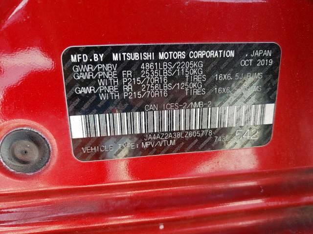 Photo 9 from auction – 2020 MITSUBISHI OUTLANDER with VIN JA4AZ2A38LZ605778