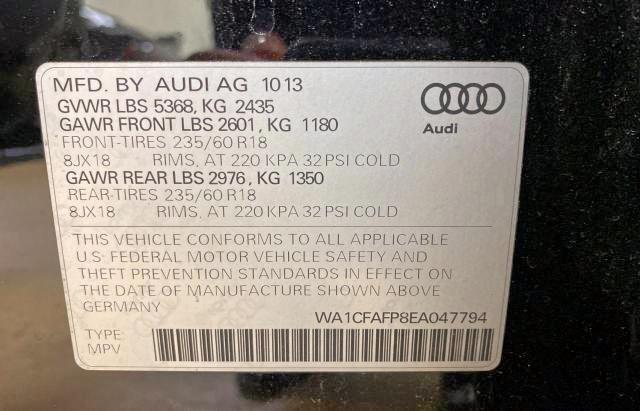Photo 10 from auction – 2014 AUDI Q5 PREMIUM with VIN WA1CFAFP8EA047794
