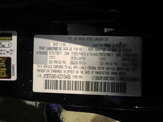 Photo 10 from auction – 2010 MAZDA CX-7 with VIN JM3ER2W5XA0315469