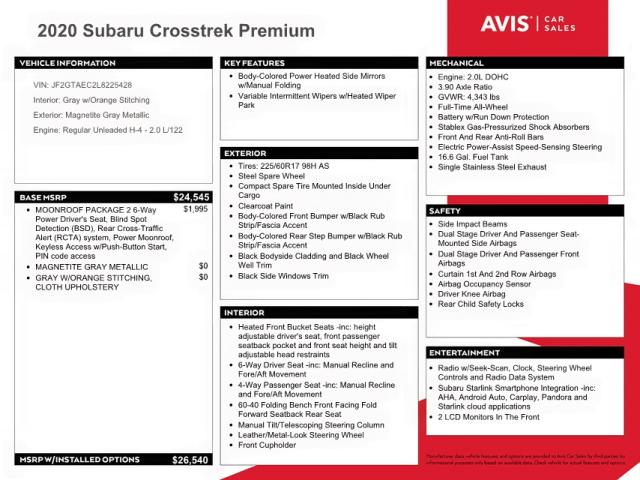 Photo 10 from auction – 2020 SUBARU CROSSTREK with VIN JF2GTAEC2L8225428