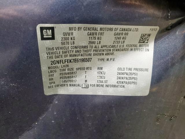 Photo 10 from auction – 2014 CHEVROLET EQUINOX LT with VIN 2GNFLFEK7E6196507