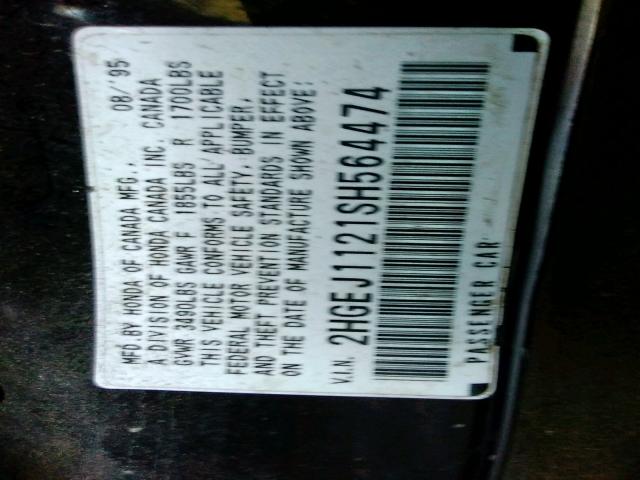 Photo 10 from auction – 1995 HONDA CIVIC EX with VIN 2HGEJ1121SH564474