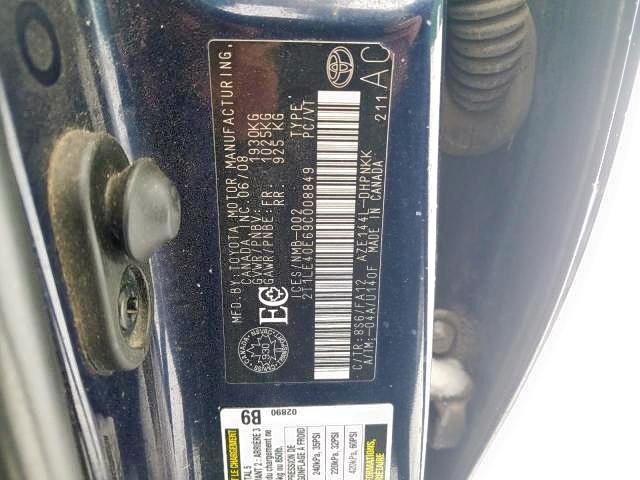 Photo 9 from auction – 2009 TOYOTA COROLLA MA with VIN 2T1LE40E69C008849