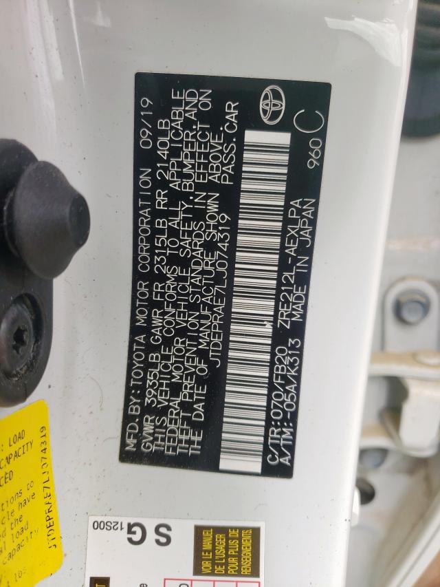 Photo 10 from auction – 2020 TOYOTA COROLLA LE with VIN JTDEPRAE7LJ074319