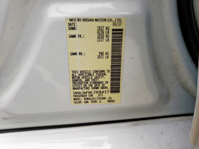 Photo 10 from auction – 2017 NISSAN ALTIMA 2.5 with VIN 1N4AL3AP5HC269457