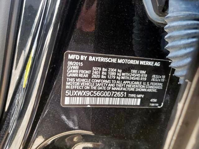 Photo 10 from auction – 2016 BMW X3 XDRIVE2 with VIN 5UXWX9C56G0D72651