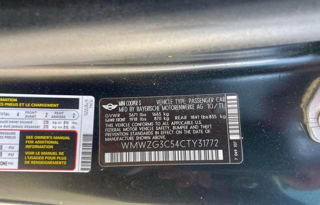 Photo 10 from auction – 2012 MINI COOPER S C with VIN WMWZG3C54CTY31772
