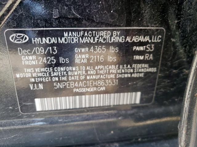 Photo 10 from auction – 2014 HYUNDAI SONATA GLS with VIN 5NPEB4AC1EH863531