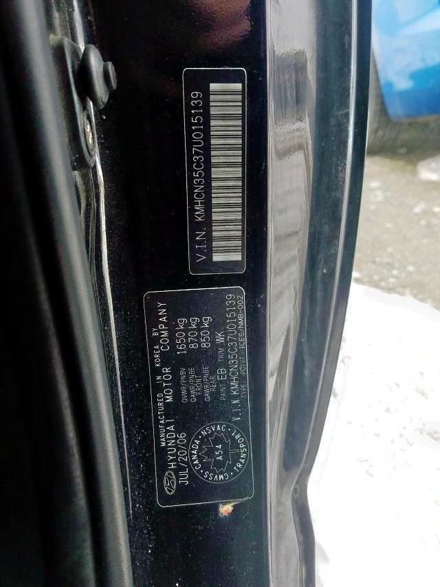 Photo 9 from auction – 2007 HYUNDAI ACCENT BAS with VIN KMHCN35C37U015139