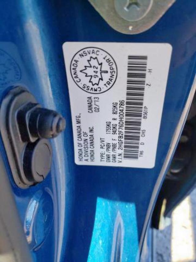 Photo 9 from auction – 2013 HONDA CIVIC TOUR with VIN 2HGFB2F76DH004786