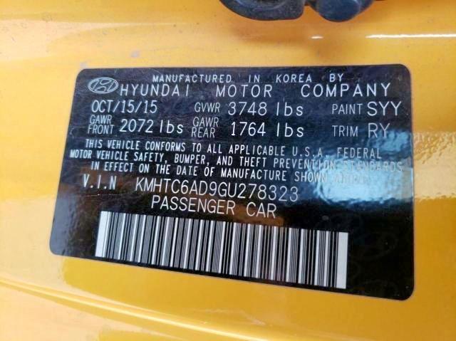 Photo 10 from auction – 2016 HYUNDAI VELOSTER with VIN KMHTC6AD9GU278323