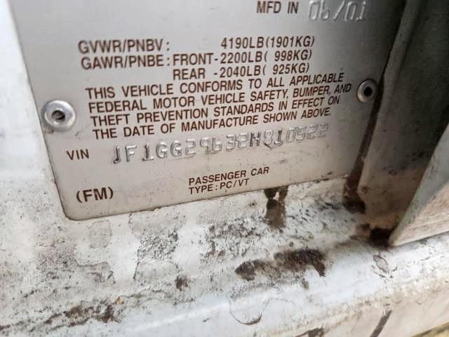 Photo 10 from auction – 2002 SUBARU IMPREZA WR with VIN JF1GG29632H810522