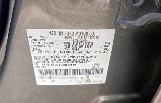Photo 10 from auction – 2013 FORD EDGE SEL with VIN 2FMDK3JC3DBB14516