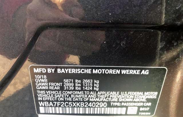 Photo 10 from auction – 2019 BMW ALPINA B7 with VIN WBA7F2C5XKB240290
