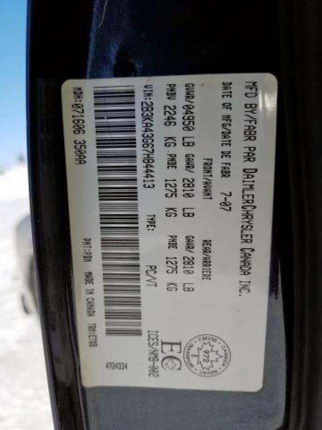 Photo 9 from auction – 2007 DODGE CHARGER SE with VIN 2B3KA43G67H844413