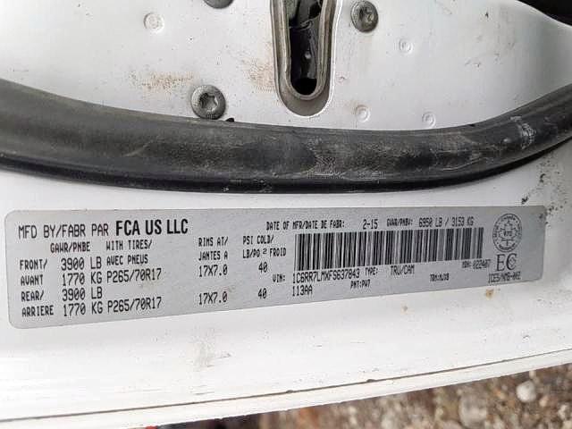Photo 9 from auction – 2015 RAM 1500 SLT with VIN 1C6RR7LMXFS637843