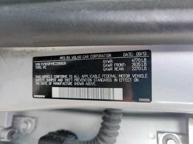 Photo 10 from auction – 2014 VOLVO S60 T5 with VIN YV1612FH1E2290626
