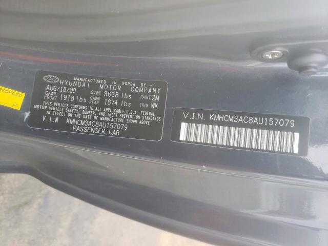 Photo 10 from auction – 2010 HYUNDAI ACCENT BLU with VIN KMHCM3AC8AU157079