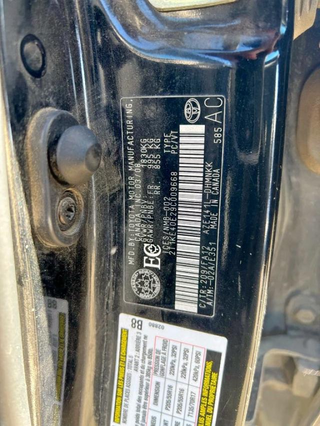 Photo 9 from auction – 2009 TOYOTA COROLLA MA with VIN 2T1KE40E29C009668