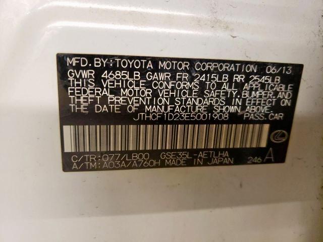 Photo 10 from auction – 2014 LEXUS IS 250 with VIN JTHCF1D23E5001908