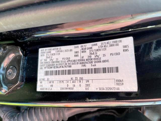 Photo 10 from auction – 2018 FORD F150 SUPER with VIN 1FTEW1E56JFA76786