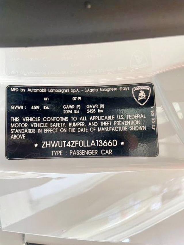 Photo 10 from auction – 2020 LAMBORGHINI HURACAN EV with VIN ZHWUT4ZF0LLA13660